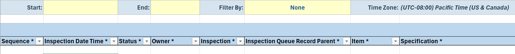 Date/Time column and the sheet's Time Zone