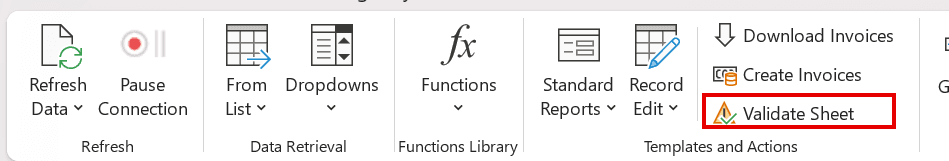 Validate Sheet button