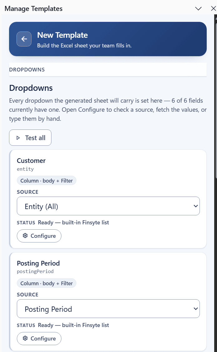 Dropdowns area